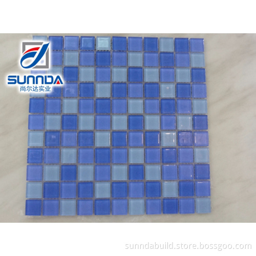 Sunnda CE certificate light blue glass swimming pool mosaic